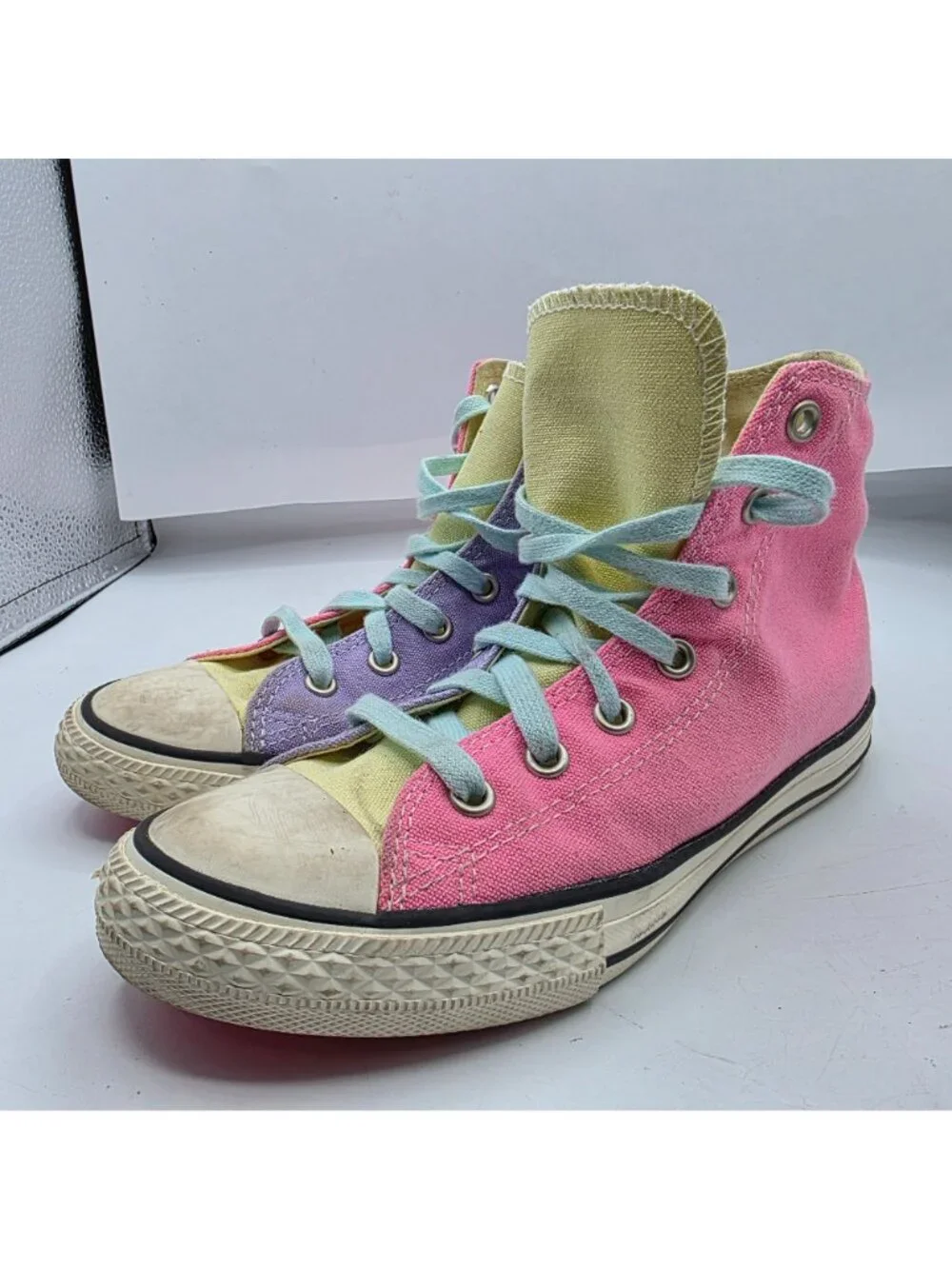 Converse All Star Kids High Tops 3 Pink Yellow Purple Shoes Classic Design